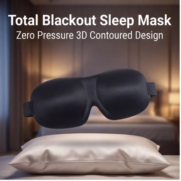 Breathable 3D Adjustable Sleep Mask – Blocks Light, Allows Air Circulation for Eyes, Unisex Comfort Fit